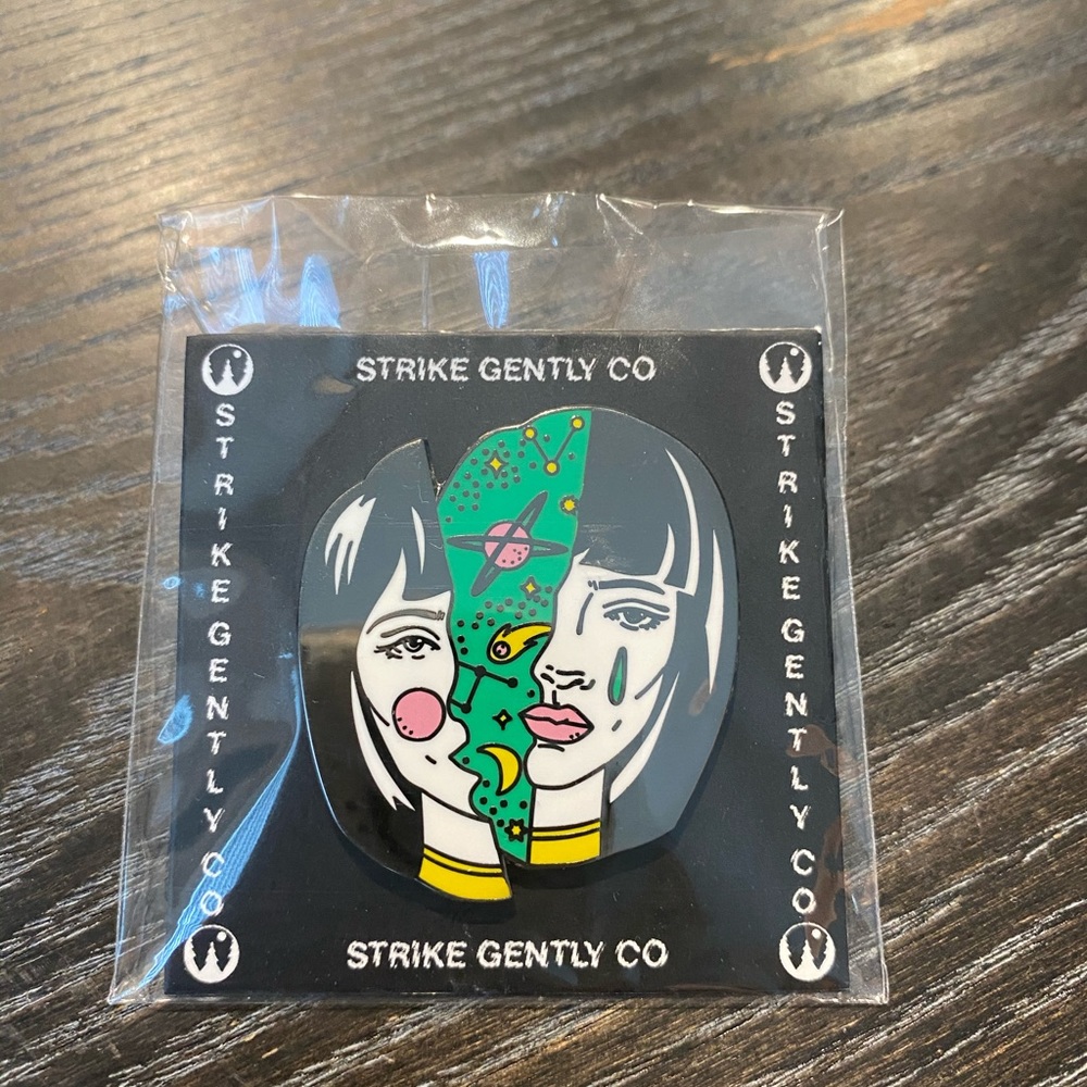 Galactic space girl hard enamel pin